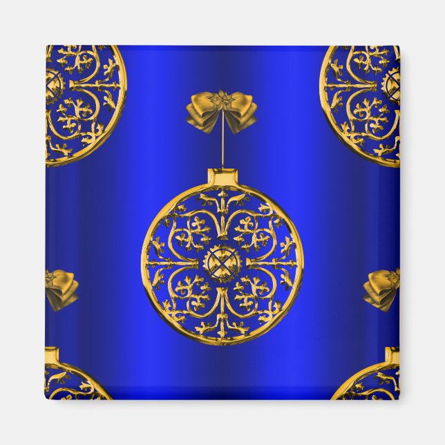 Weihnachtsbaubles auf Blue Magnet (Vorne)