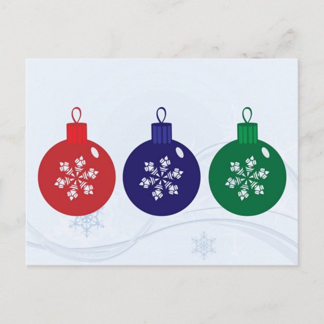 Weihnachtsbaubles Feiertagspostkarte (Vorderseite)
