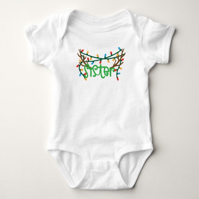 Weihnachtsbauer Antlers | Register Baby Strampler (Vorderseite)