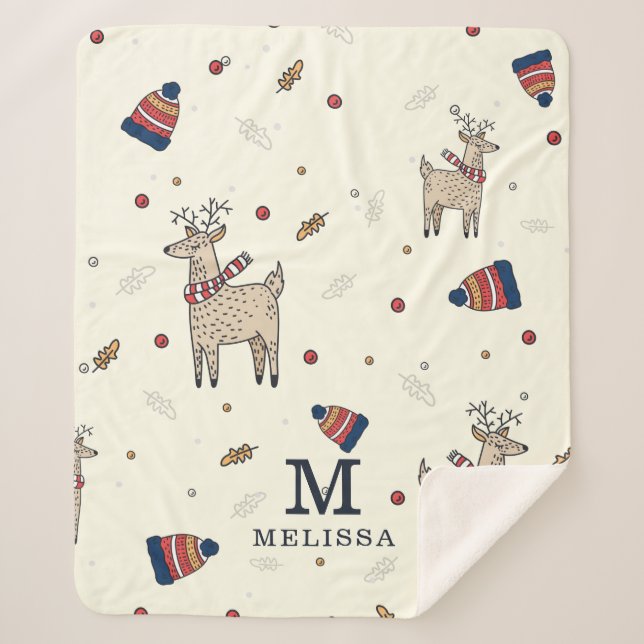 Weihnachtsbauer Hats Muster Personalisiert Sherpadecke (Vorderseite)