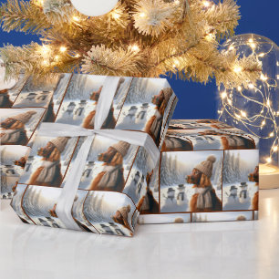 Weihnachtsbauer mit Snowmen Geschenkpapier