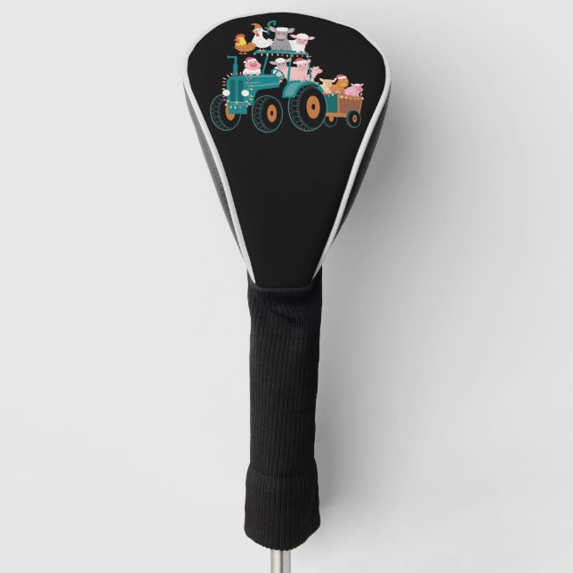 Weihnachtsbauernhof Funny Holiday Golf Headcover (Vorderseite)