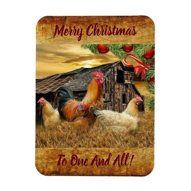 Weihnachtsbauernhof Hen Barn Coop Magnet (Vertikal)