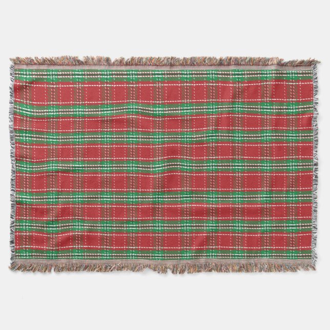 Weihnachtsbauernhof Holiday Red Rustikal Kariert Decke (Vorderseite)