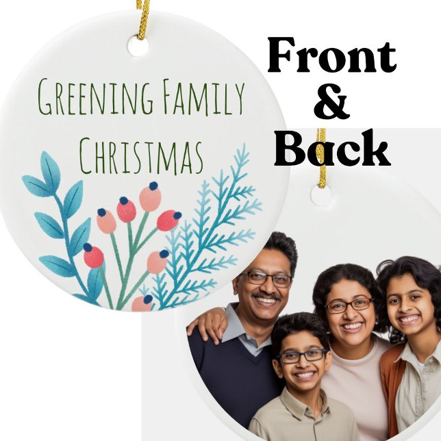 Weihnachtsbauernhof Rustikales Foto Keramik Ornament (Von Creator hochgeladen)