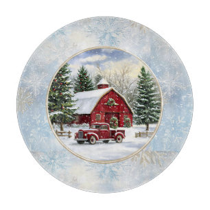 Weihnachtsbauernhof Schneidebrett
