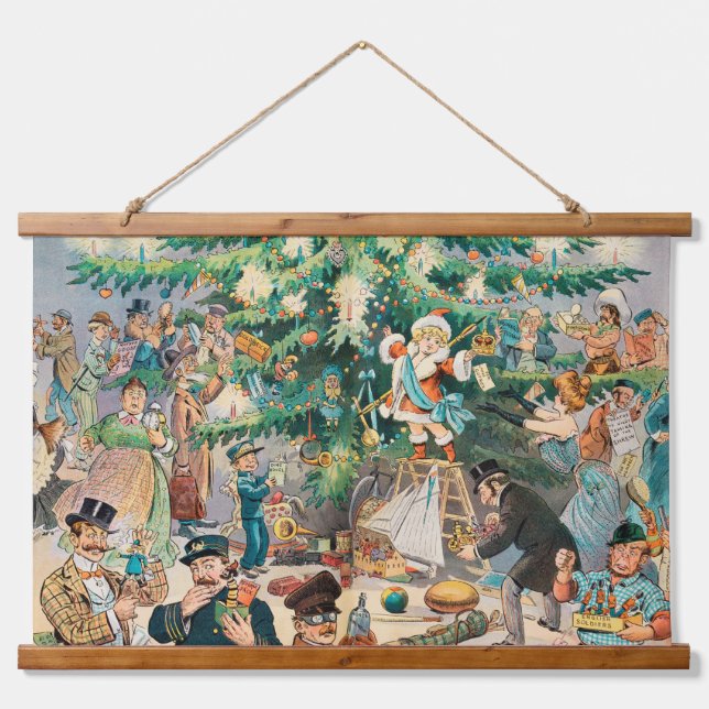 Weihnachtsbaum (1902) wandteppich mit holzrahmen (Vorne)