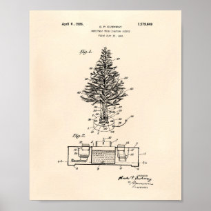 Weihnachtsbaum 1925 Patent Art Old Peper Poster