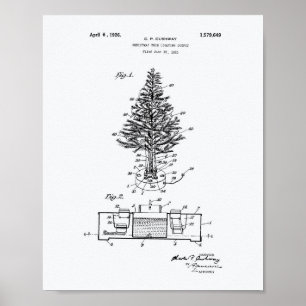 Weihnachtsbaum 1925 Patent Kunst Weißes Papier Poster