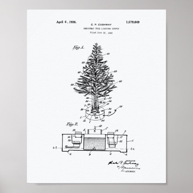 Weihnachtsbaum 1925 Weißbuch zum Thema Patentkunst Poster (Vorne)