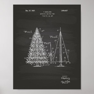 Weihnachtsbaum 1927 Patent Kunst Tafelbild Poster