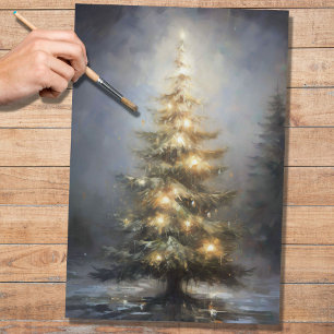 Weihnachtsbaum 1 Dekoupage Seidenpapier