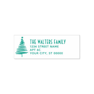 Weihnachtsbaum #2 Familienname Rücksendeadresse Permastempel