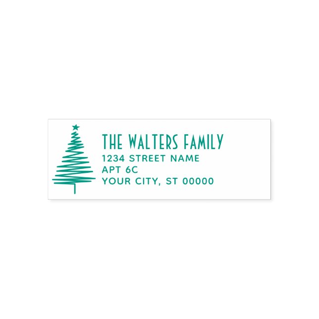 Weihnachtsbaum #2 Familienname Rücksendeadresse Permastempel (Design)