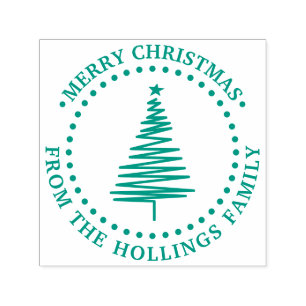 Weihnachtsbaum #2 Frohe Weihnachten Gruß Name Permastempel