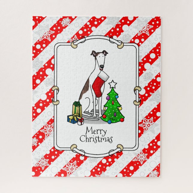 Weihnachtsbaum 2 Grauhund (gebürstlich weiß) Dog F (Vertikal)