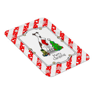 Weihnachtsbaum 2 Grauhund (gebürstlich weiß) Dog F Magnet