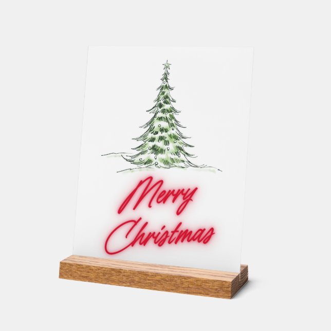 Weihnachtsbaum Acrylschild (Winkel)