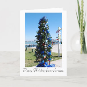 Weihnachtsbaum am Dock Feiertagskarte