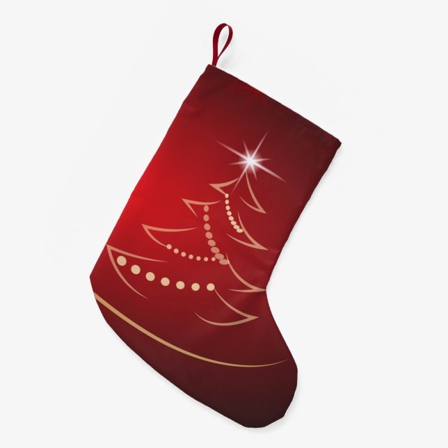 Weihnachtsbaum am Strumpf mit Star Kleiner Weihnachtsstrumpf (Vorderansicht (hängend))