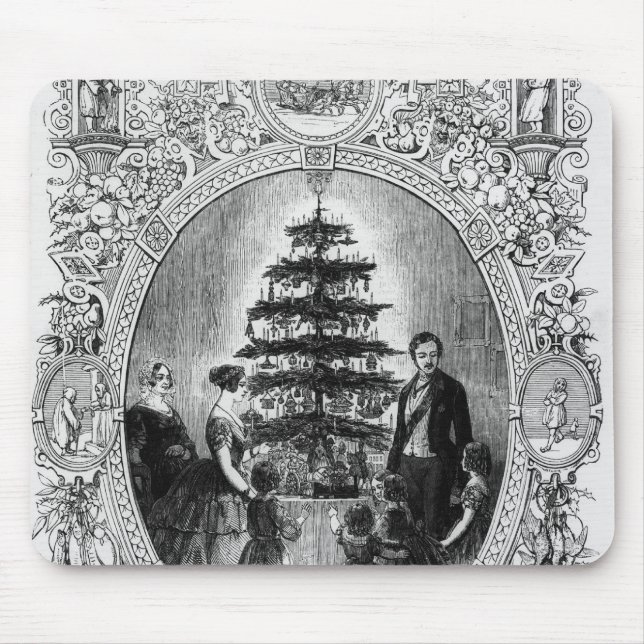 Weihnachtsbaum an Windsor Schloss, 1848 Mousepad (Vorne)