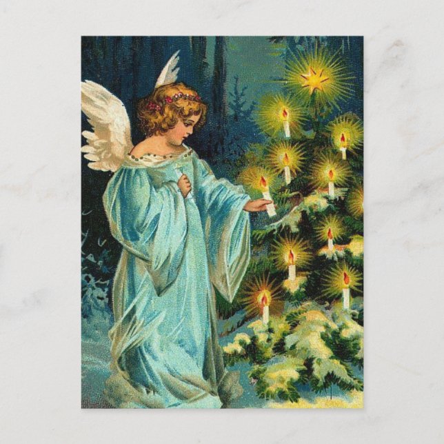 Weihnachtsbaum Angel Feiertagspostkarte (Vorderseite)