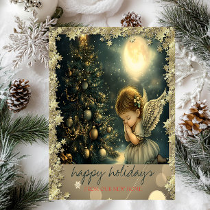Weihnachtsbaum Angel Stars Ankündigungspostkarte
