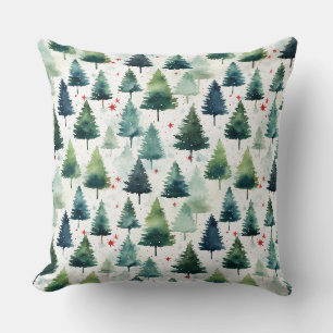 Weihnachtsbaum Aquarell Nahtloses Muster. Kissen