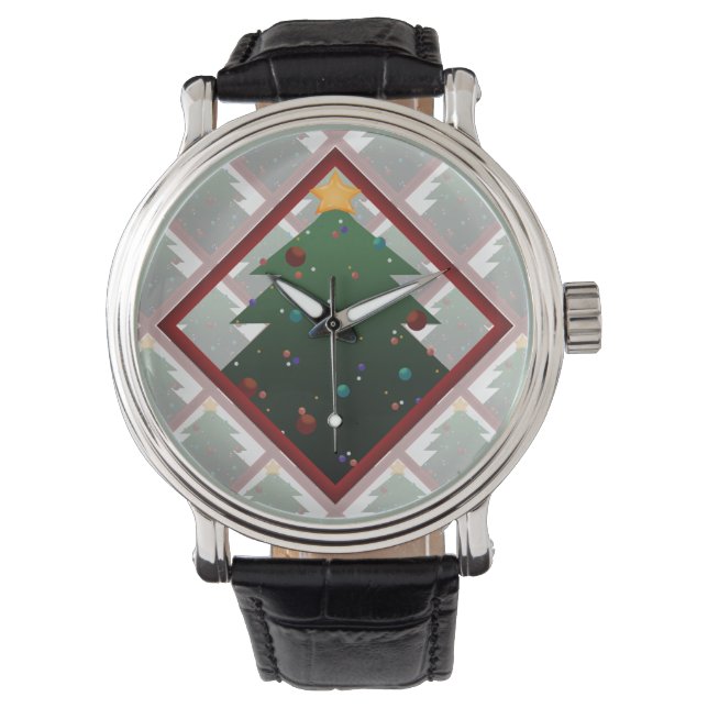Weihnachtsbaum Armbanduhr (Vorderseite)