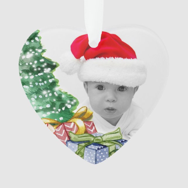 Weihnachtsbaum Art Custom Foto Ornament (Vorderseite)