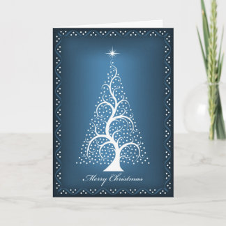 Weihnachtsbaum auf blau feiertagskarte