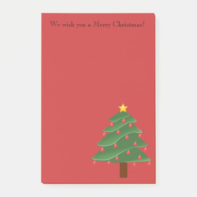 Weihnachtsbaum auf dem Personalisierten roten Post Post-it Klebezettel (Vorderseite)
