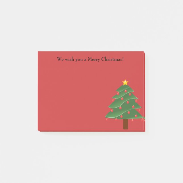 Weihnachtsbaum auf dem Personalisierten roten Post Post-it Klebezettel (Vorderseite)