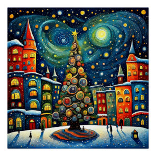 Weihnachtsbaum auf dem Platz 2 Poster