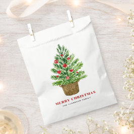 Weihnachtsbaum auf einem Wicker Basket Weihnachtsf Geschenktütchen
