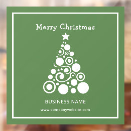 Weihnachtsbaum auf Grün Fensteraufkleber