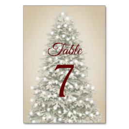 Weihnachtsbaum auf Kraft Hochzeit Tischnummer