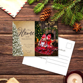 Weihnachtsbaum auf Pergament New Zuhause Foto Movi Postkarte