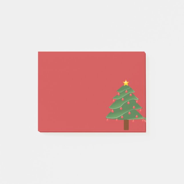 Weihnachtsbaum auf Red Post It Note Post-it Klebezettel (Vorderseite)