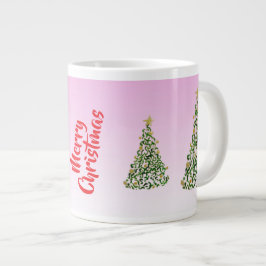 Weihnachtsbaum auf Rosa Hintergrund Spezialität Ta Jumbo-Tasse