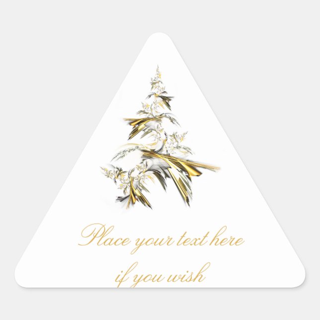 Weihnachtsbaum auf Weiß 001 Dreieckiger Aufkleber (Vorderseite)