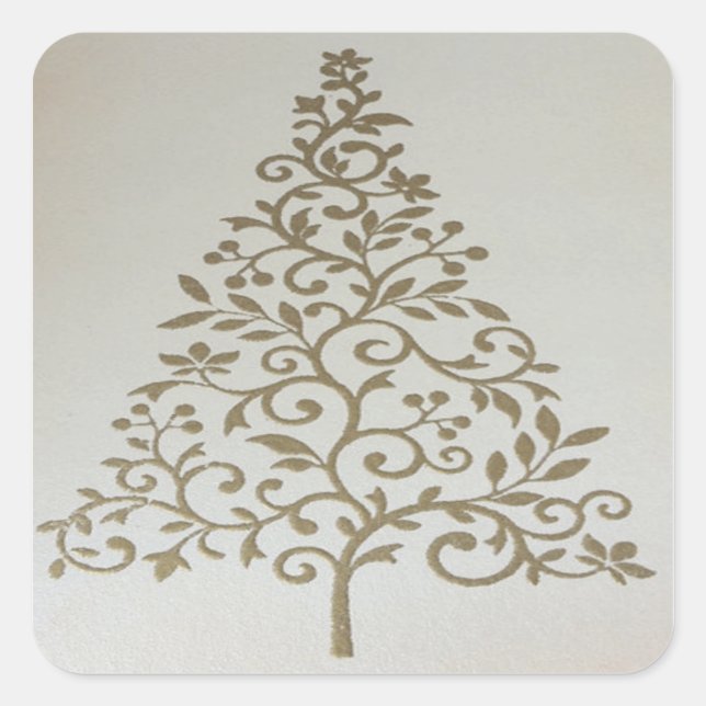 Weihnachtsbaum-Aufkleber Quadratischer Aufkleber (Vorderseite)
