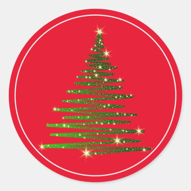 Weihnachtsbaum-Aufkleber Runder Aufkleber (Vorderseite)