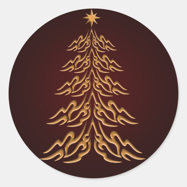 Weihnachtsbaum-Aufkleber Runder Aufkleber (Vorderseite)