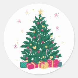 Weihnachtsbaum-Aufkleber Runder Aufkleber