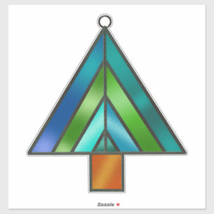 Weihnachtsbaum aus festem Glas Aufkleber