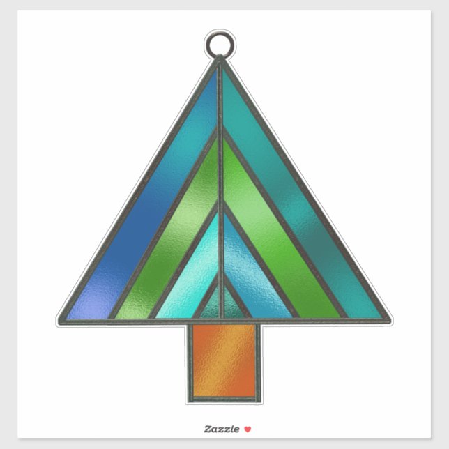 Weihnachtsbaum aus festem Glas Aufkleber (Blatt)