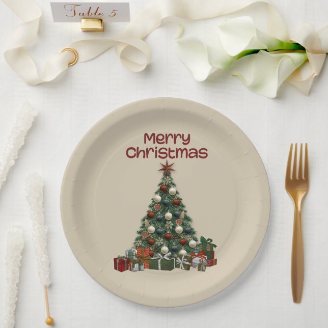 Weihnachtsbaum aus Papierplatte Pappteller (Hochzeit)