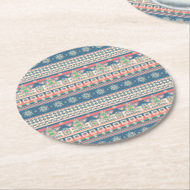 Weihnachtsbaum Aztec Style Paper Runder Pappuntersetzer
