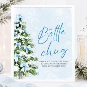 Weihnachtsbaum-Baby-Shower-Flaschen-Trink-Schild m Poster